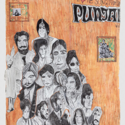 Jagdeep Raina.To my friend Baljit thank you. Lets rediscover the evocative power of our sweet Punjabi music 2015 mixed media on paper 68 x 50in