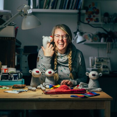 Artist Amber Van Andel in her studio